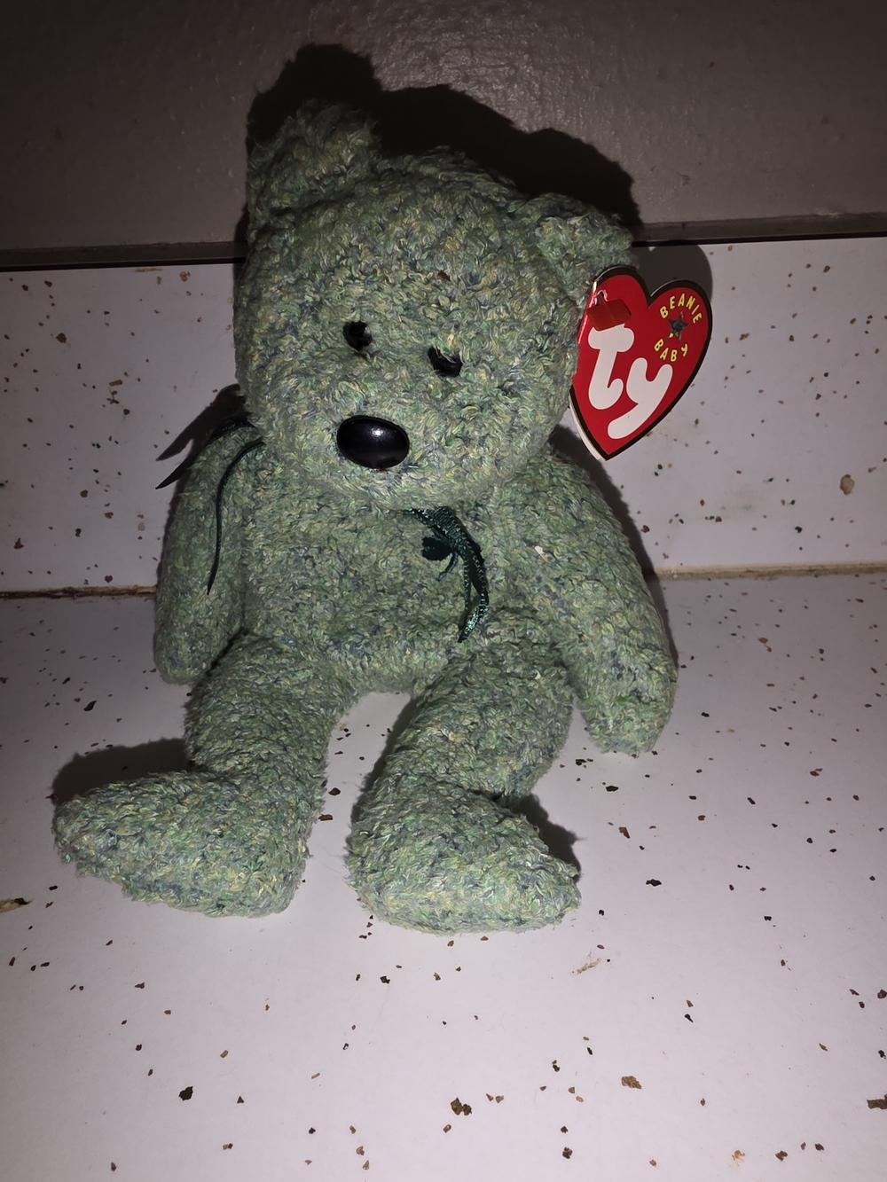 Ty Beanie Baby Green Plush Bear SHAMROCK 2000 NWT